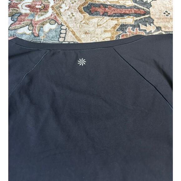 Athleta Transcends Top Black long sleeve crop Athletic Top Size Large - Picture 4 of 8